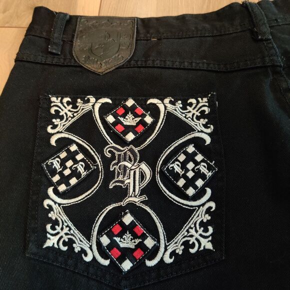 Vtg Pelle Pelle Mens 44x34 Embroidered Pockets Hip Hop Y2K Baggy Jeans Wide Leg - Picture 8 of 14